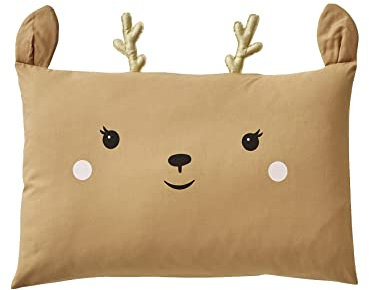VERTBAUDET Baby Kissenbezug,Grüner Wald, Reh Oeko Tex® beige 40X60