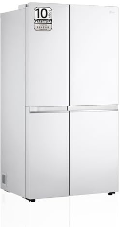 LG GSBV70SWTM - Frigorífico Americano No Frost, de 179 cm y 655 L, Frigorífico LG con Congelador, Frigorífico con Función DoorCooling, Compresor Smart Inverter y App, Color Blanco