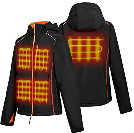 Chaqueta Térmica para Mujer - Chaqueta de Calefacción Eléctrica Impermeable para Mujer con Batería Recargable de 5000mAh (XL)