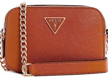 GUESS Noelle Crossbody Camera, Borsa Donna, Light Cognac, S