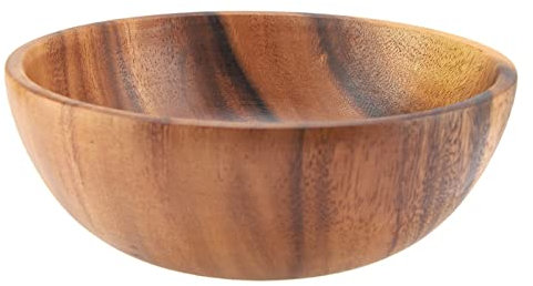 Ensaladera, Cuenco De Madera, Cuenco De Madera De Acacia Maciza Para Ensalada Sopa Arroz Cuenco De Madera Hecho A Mano Utensilios De Cocina Marrón(20 * 7cm)