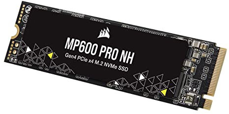 Corsair MP600 PRO NH 4 TB PCIe Gen4 x4 NVMe M.2 SSD — HighDensity TLC NAND — M.2 2280 — kompatibel mit DirectStorage — Bis zu 6.600 MB/s ohne Kühlkörper — Schwarz
