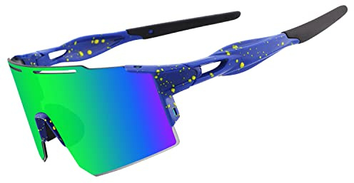 Eninedeuisou Sonnenbrille Fahrradbrille für Herren Damen UV 400 Schutz Schutzbrille MTB Sportbrille für Outdoorsport Radfahren Fahren Laufen Golf Baseball