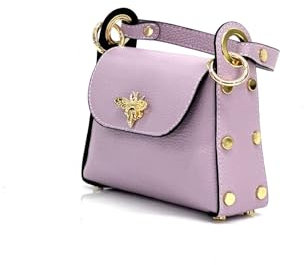 Superflybags Donna Borsa Pochette in vera Pelle con Tracolla in Catena e Clip Ape Modello NINIV 19x17x6,5 Made in Italy