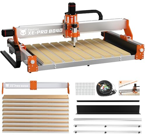 FoxAlien XE-PRO 8040 Extension Kit with Upgraded Hybrid Spoilboard for X-axis, Compatible with XE-PRO CNC Router Machine