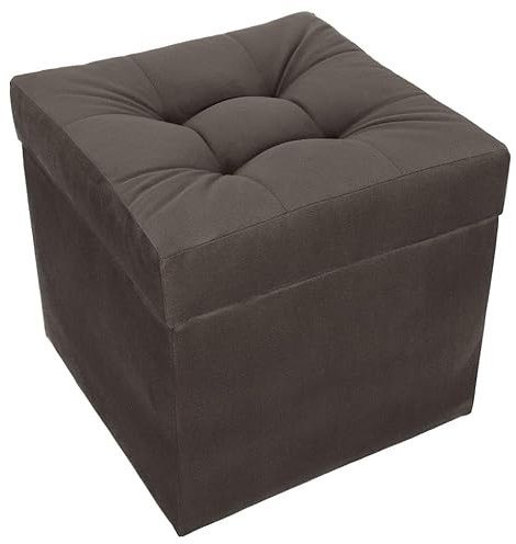 Mg Design Polsterhocker 45 x 45 cm Dunkelbraun mit Stauraum (ca. 50 L), bis 300 kg belastbar, ohne Montage & leicht zu reinigen, angenehm matt mit feiner Struktur – für Wohnzimmer, Schlafzimmer & Flur