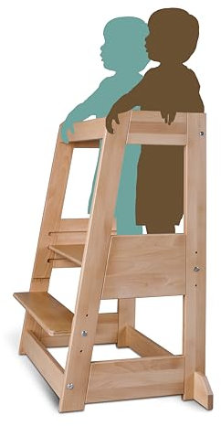TiSsi® Lernturm Felix Geschwisterlernturm, Zwillingslernturm, Kindertritt, Holz