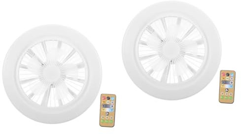 Alipis 2 Ensembles Smart Fan Light Plafonnier Télécommande Sortie Ampoules Ventilateur Luminaire Prises Ventilateur Ampoule LED Plafonnier LED Ventilateur De Plafond De Refroidissement