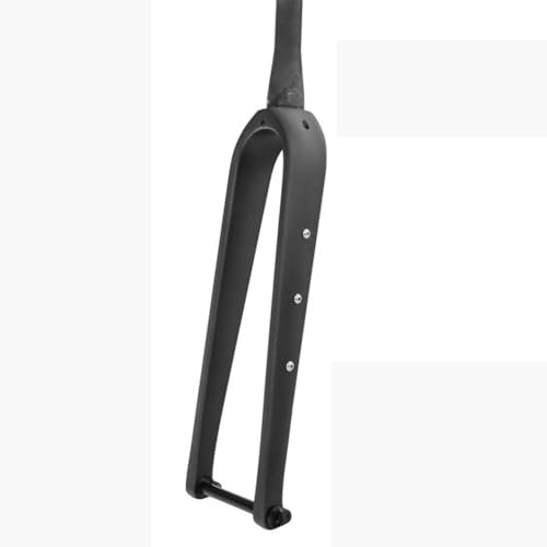 QUYCOIU Vélo De Route Fourche Avant Fibre De Carbone Fourche Rigide Gravel 1-1/2 Tube Conique Frein À Disque Axe Traversant 12 * 100mm Fourche XC 700x45C(Matte)