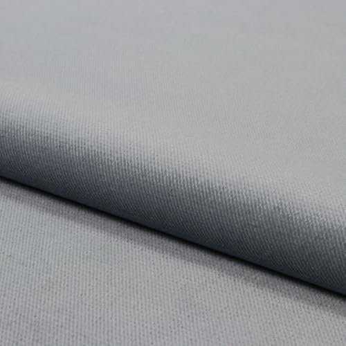 Fabreco - Samtstoff Meterware KRONTOS (100 x 145 cm) - Polsterstoff Möbelstoff Meterware – Bezugsstoff Möbelstoff - Stoffe zum Nähen - Weicher Samt Stoffe für Stühle & Sofa Beziehen (Hellgrau)