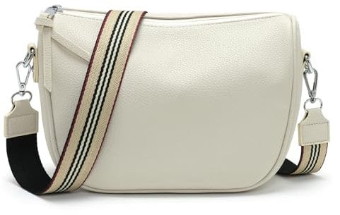 SOGYECS Umhängetasche Damen klein Crossbody Bag kleine Handtasche Damen Tasche Veganes Leder Beige Geschenke für Frauen