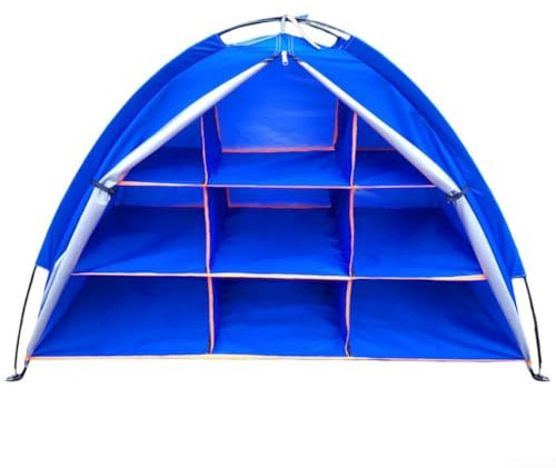 Zoegneer Outdoor Storage Tent 9 Shelves Camping Cabinet Portable Waterproof Organizer For BBQ Picnic Travel Park Shoes Storage Home Backyard 120 * 50 * 70CM(Blue)