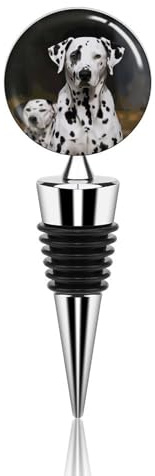 Weinflaschenverschluss, Dalmatiner-Hunde-Druck, wiederverwendbar, Champagnerverschluss, Weinkorken, Rotwein, Prosecco, Bierverschluss, Versiegelung, niedliches lustiges Weingeschenk für Männer und