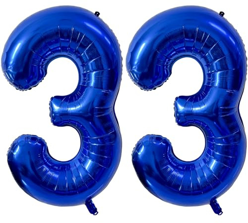 40 Zoll Dunkelblau Luftballon Zahlen 33 Dunkelblau Ballon 33. Geburtstag Deko Blau Folienballon Zahl 33 Riesenzahl Ballon 33 Party Hochzeit Kindergeburtstag Geburtstag Nummer 33