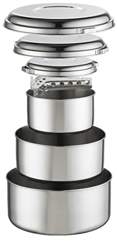 MSR Alpine 4 Pot Set Grau - Strapazierfähiges Topfset, Größe One Size - Farbe Silber
