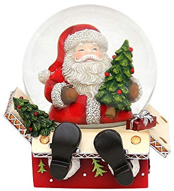Dekohelden24 Schneekugel mit Weihnachtsmann, Maße H/B/Ø Kugel: ca. 6,5 x 6 cm/Ø 4,5 cm.