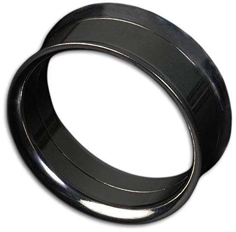 viva-adorno® 1 Stück Edelstahl Tunnel mit Innengewinde in verschiedenen Farben Größe 4-30mm Z155, schwarz 24mm