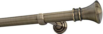 Sento 25mm Metall Gardinenstange Vorhangstange 1-läufig Messing Antik Classic 360 cm (2x180cm) PRYMA