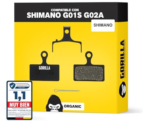 Performance Bremsbeläge für Shimano G01S G02S G03S XT XTR Bremsanlagen I Organisch I 1 Paar I Starke Bremskraft & langlebig I Gorilla Bikes Scheibenbremsbeläge für MTB & E-Bikes