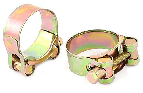 Aexit Tuyau de carburant T Bolt pincée Spring Clip Collier de serrage 40–43 mm laiton Tone 2 pcs 636G912