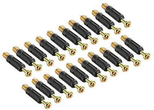 sourcing map Furniture Connecting Fittings 6mm Thread Dia 35mm Length Dowels Screws Plastic Covered 20Pcs