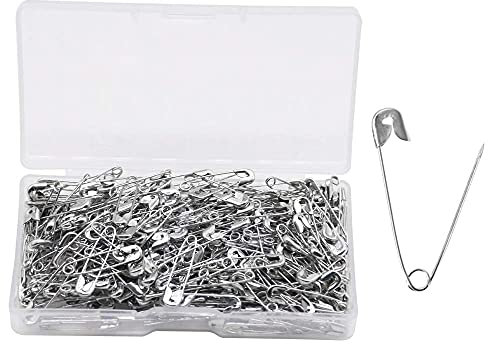 YOFASEN Alfileres de Seguridad de 300 Piezas - Imperdibles Grandes y Pequeños Alfiler Chapado en níquel - para Coser Ropa Fabricación de Joyas Artesanales, Plateado, 22 mm