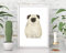 Din A4 Kunstdruck ungerahmt Hund Mops Pug Grafik Hunderasse Druck Poster Bild