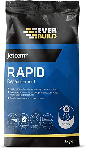 4X Everbuild 3kg Jetcem Premix Sand Rapid Set Cement JETCEM3 Fast Repair Mortar
