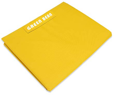 Green Bean Square XXL Riesensitzsackhülle 140x180 cm - PVC Bezug - Indoor und Outdoor Sitzsackhülle - Bean Bag Bezug - Sitzsackbezug ohne Füllung - Lounge Chair Hülle - abwaschbar - Gelb