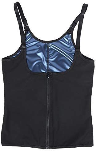 Sauna Shirt Abnehmen Schwitz Anzüge Weste, Frauen Fitness Schweißweste, Sport Atmungsaktiv Elastische Fettverbrennung Shapewear Body Shaper(L/XL)