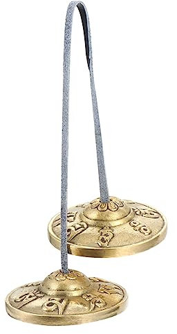 Milisten 1 Paar Läute Die Glocke Bauch Buddhistische Glückssymbole Nepal-becken Om Tingsha-glocken Handgestimmte Tibetische Glocke Yoga Glockenspiel Pu Musik Buddhistische Lieferungen