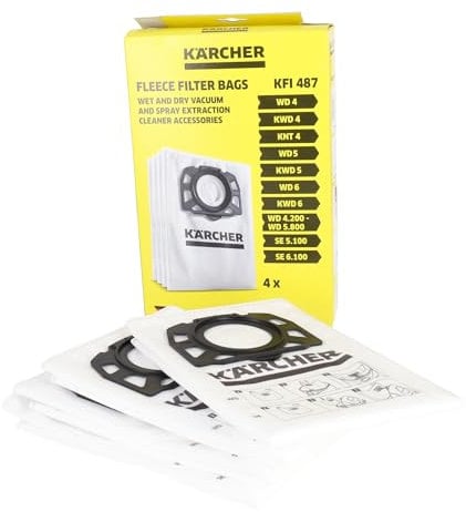 sparefixd for Karcher WD4 WD5 WD6 MV4 MV5 MV6 Vacuum Dust Bags x 4