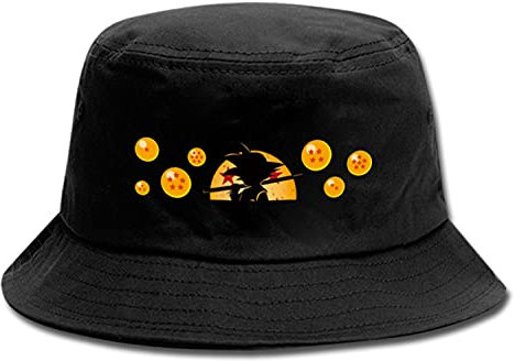 WANHONGYUE Dragon Ball Z Goku Anime Fischerhut Anglerhut Unisex UV Schutz Sonnenhut Sommer Faltbar Bucket Hut Strand Mütze Schwarz/10
