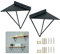 Supports D'étagère Muraux, 2x Equerre Pour Etagere Épingle Cheveux Noir/or/blanc, Supports D'étagère Flottants Multifonctionnel, Supports Triangulaire Pour Diy/décoration,Black-10x11cm/3.9*4.3in