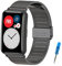 MIJOBS Cinturino di Ricambio in Metallo Compatibile con Huawei Watch Fit & Huawei Watch Fit Elegant & Huawei Watch Fit New Cinturino in Acciaio Inossidabile per Orologio Huawei Watch Fit