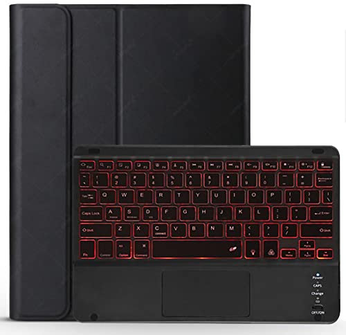 Yjrong Custodia Tastiera per Samsung S6 10.5(2019), 7 Retroilluminazione,Slim Cover con Rimovibile Magnetica Wireless Bluetooth Tastiera,Nero,French