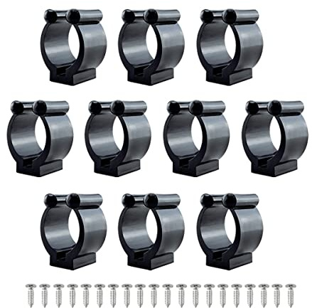 Tiardey 10 Stück Angelrutenhalter Clip Lagerregal,Wandmontage Angelruten Aufbewahrung Clips Klemmen Halter Rack Organizer - 17mm