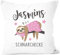 MoonWorks SpecialMe® Kissen-Bezug personalisiert Schnarchecke mit Namen Faultier persönliche Geschenke Frauen Kinder lustig weiß 40cm x 40cm