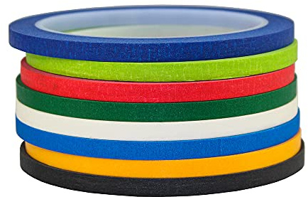 Nastro adesivo di carta per pittura e disegno e nail art fai da te e modellismo nastro drappeggio 1/4 . x 8 rotoli