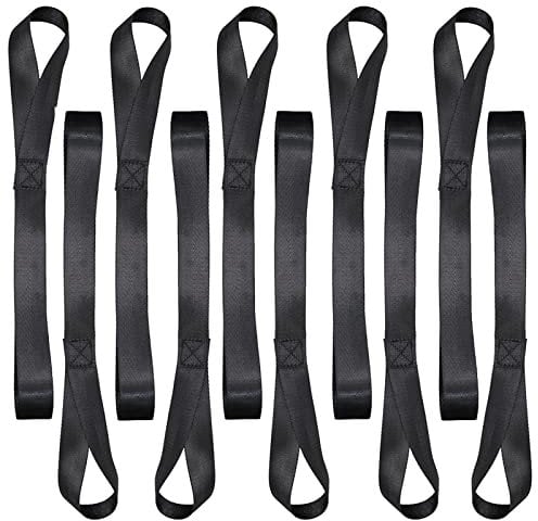 10PCS Zurrschlaufen Spanngurte Schlaufen Spanngurt - 46cm Zurrgurt Spanngurte Kurz Gurtschlaufen mit Schlaufe Nylon Schwarz für Fahrrad Motorrad Transport 46x2,5cm…