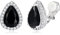 EVER FAITH Ohrclips Damen voller Zirkonia Hochzeit Teardrop Ohrringe Clips On Schwarz Silber-Ton