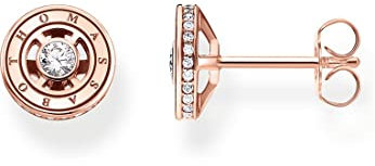 Thomas Sabo Damen Ohrstecker Kreis in der Farbe Rosé aus 925 Sterlingsilber mit 750 Roségold Veredelung mit Zirkonia, Größe: 9x9 mm, H2062-416-14