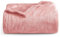 Oxford Homeware Fleece Blanket Sofa Throw Cuddly Reversible Soft Throws for Bed, Couch, Settee, Travel Lightweight and Breathable Blanket fit All Season (Pink, Twin/Double)