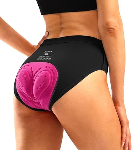 Women's 4D Padded Bike Underwear Cycling Bicycle Shorts Mountain Biking Riding Briefs Biker Cycle Spin Undershorts Padding Motorcycle Gear for Women(Black,S)