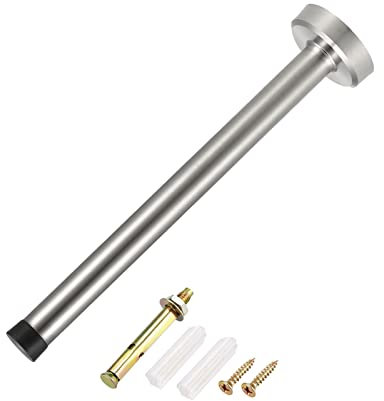 METALLIXITY Door Stop Wall Mount Door Stopper (200mm/7.87) 1pcs, Stainless Steel Sound Dampening Door Stoppers with Screws - for Furniture Decor, Silver Tone