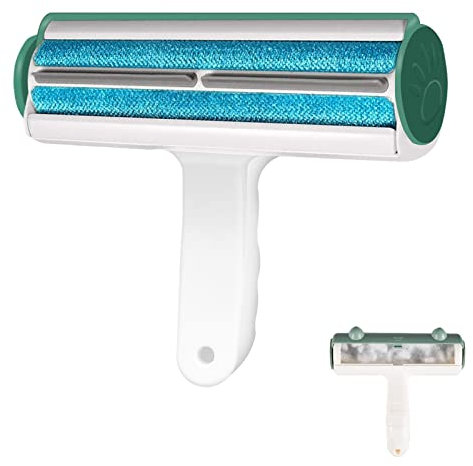 Pet Hair Remover Roller, Reusable Hair Removal Brush for Dogs Cats, Easy to Clean Pet Fur from Carpet, Furniture, Clothes,Rugs, Stairs, Bedding and Sofa Lint Remover Brush Pro Tool (Green)
