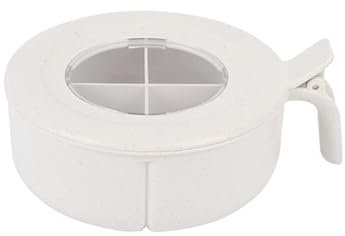 MIEDEON Kreative Aufbewahrungsbox Küchen Gewürzkassette Gewürzbehälter 4 in 1 Aufbewahrungsbox für Salz, Pfeffer, Zucker, Gewürze Halter (Weiss,6.8X2.2In)