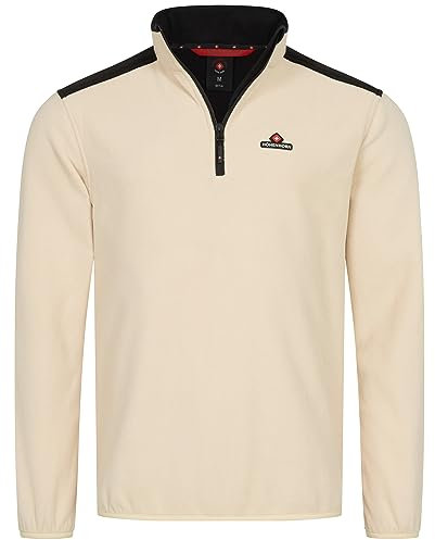 Höhenhorn, Skyja - Felpa/pullover in pile, da uomo, per autunno e inverno, in micropile, mezza zip, beige., S
