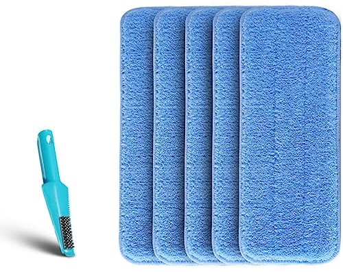 Mobestech 5pcs Spray Mop Cloth Replacement Mop Pads for Efficient Household Cleaning Corners Bathrooms and Kitchens for Dust Dirt and Pet Hair