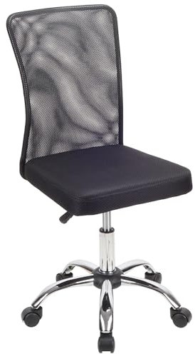 T-THREE. Adjustable ergonomic mesh swivel chair, office and dining seat with lumbar support, height adjustment, 360° rotation, tilt function, mesh backrest for Home Office(Black)